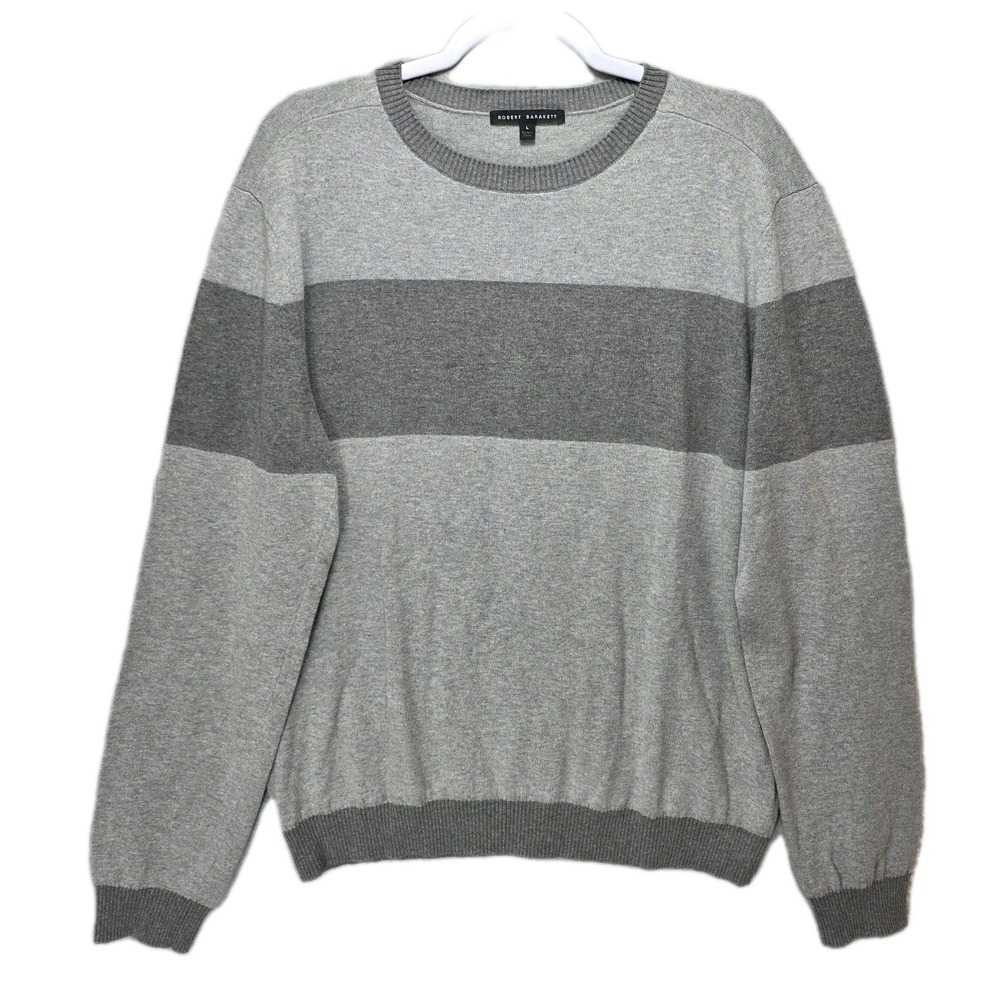 Robert Barakett Canterbury Crew Cashmere Wool Sweater Mens L Jumper Colorblock‎